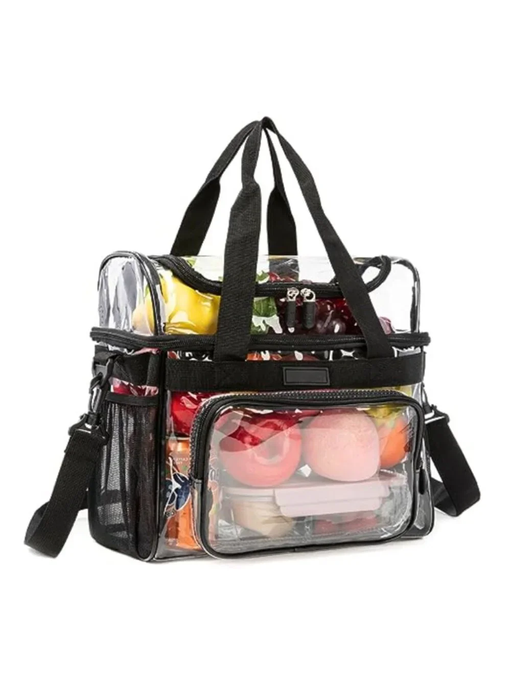 Heavy Duty Clear Lunch Tote Stadium Bag Crossbody Travel Makeup Cosmetic Box